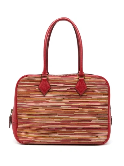 Pre-owned Hermes 2003 Plume 28 Tote Bag In Red