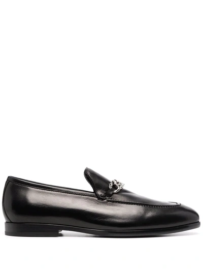 Shop Jimmy Choo Marti Star Chain-embellished Loafers In Black