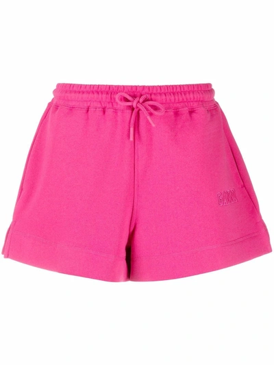Shop Ganni Isoli Drawstring Track Shorts In Pink