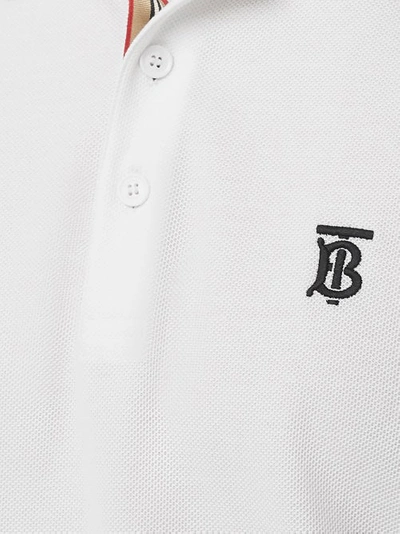 Walton Cotton Polo Shirt in White - Burberry
