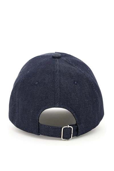 Shop A.p.c. Eden Denim Baseball Cap In Blue