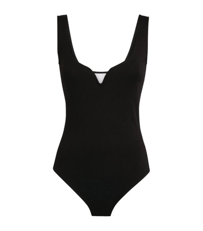 Shop Paris Georgia Heart Plunge Bodysuit In Black