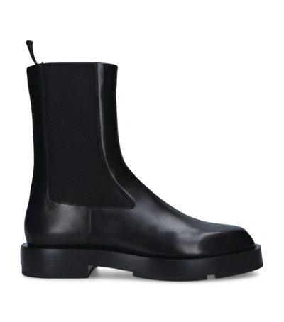 Shop Givenchy Leather Chelsea Ankle Boots In Black