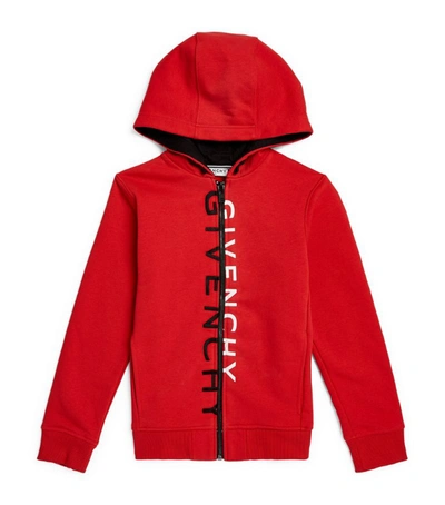 Shop Givenchy Kids Zip-up Hoodie (4-14 Years) In Red