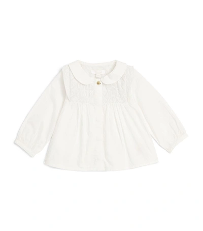 Shop Chloé Embroidered Shirt (6-36 Months) In White