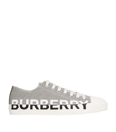 Shop Burberry Canvas Logo Sneakers In Black