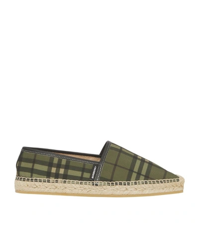 Shop Burberry Vintage Check Espadrilles In Green