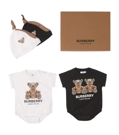 Shop Burberry Kids Cotton Thomas Bear Baby Gift Set (3-18 Months) In White