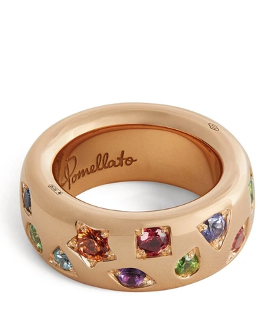 Shop Pomellato Rose Gold, Sapphire And Mixed Stone Iconica Ring