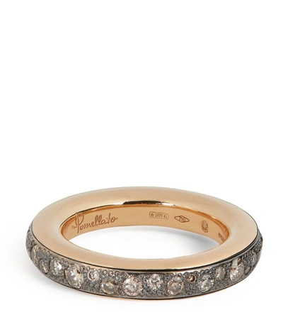 Shop Pomellato Rose Gold And Brown Diamond Iconica Ring