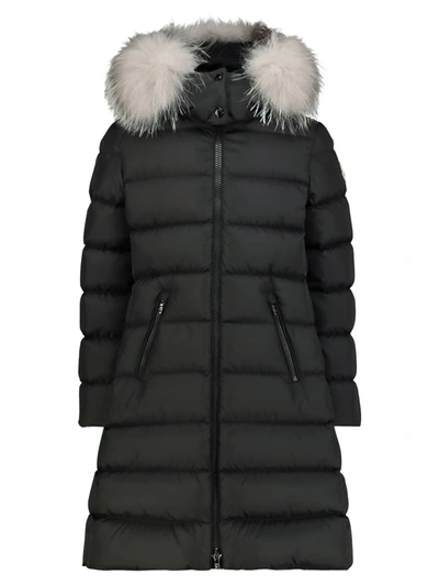 Shop Moncler Kids Down Coat For Girls In Black