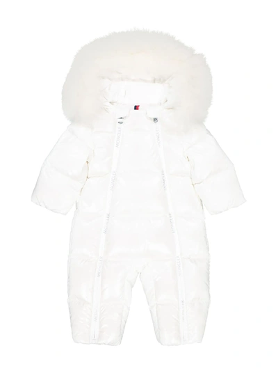 Shop Moncler Kids Snowsuit In White