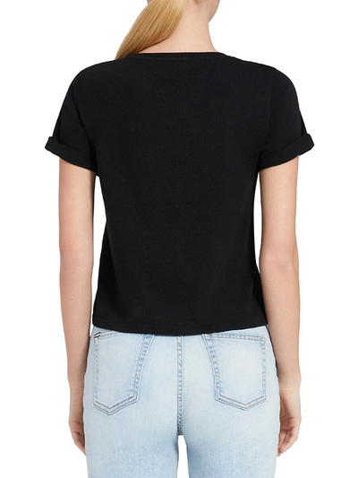 Shop Alice And Olivia Women's Shira Roll-cuff T-shirt In Black