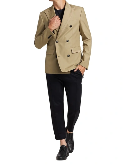 Shop Amiri Double Breasted Blazer In Brown