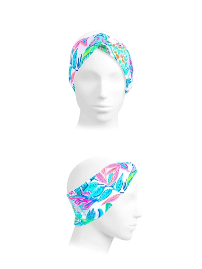Shop Lele Sadoughi X Lilly Pulitzer Print Turban Headwrap In Neutral