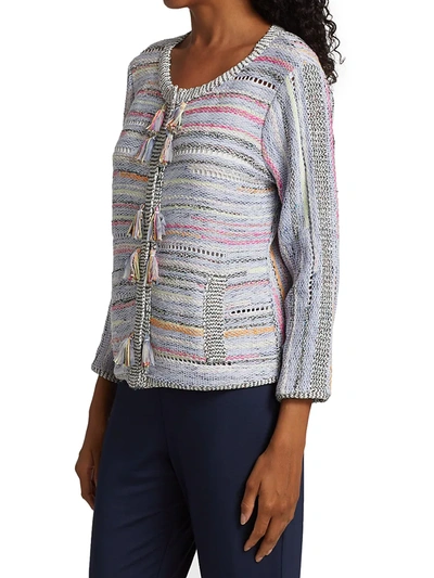 Shop Nic + Zoe Taffy Knit Jacket In Blue Multi