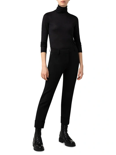 Shop Akris Women's Cashmere & Silk Turtleneck Top In Black