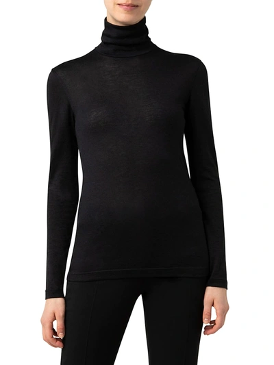 Shop Akris Women's Cashmere & Silk Turtleneck Top In Black