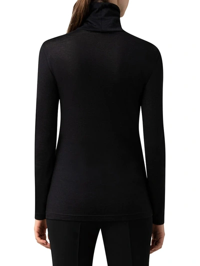 Shop Akris Women's Cashmere & Silk Turtleneck Top In Black