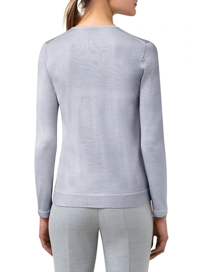 Shop Akris Cashmere & Silk Knit Pullover In Graphite