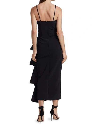 Shop Chiara Boni La Petite Robe Women's Gussie Tiered Ruffle Midi Dress In Black
