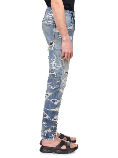 Shop Givenchy Straight Distressed Jeans In Medium Blue