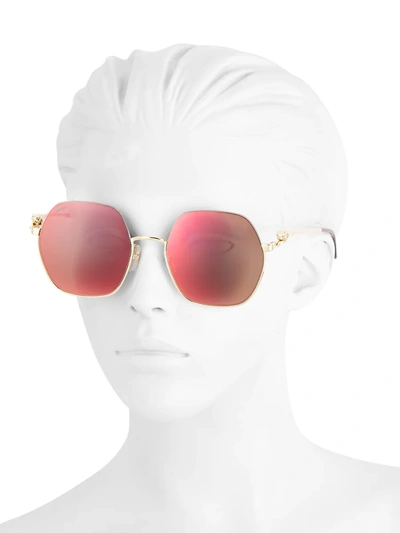 Shop Cartier Women's 58mm Panthère De  Hexagonal Sunglasses In Gold