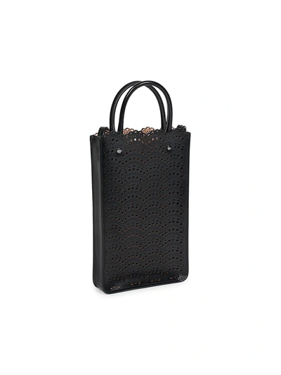 Shop Alaïa Garrance Mini Leather Bag In Noir