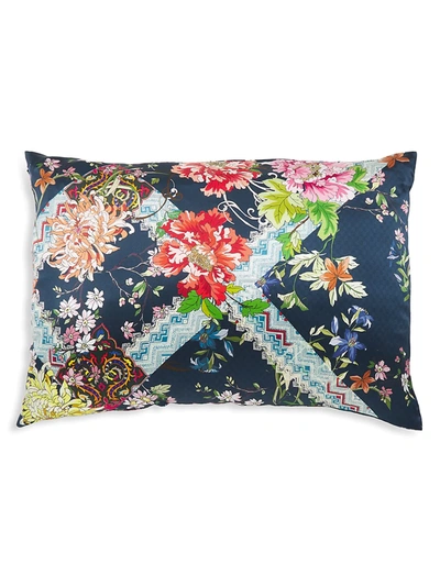 Shop Johnny Was Decklyn Floral-print Silk Pillowcase In Neutral