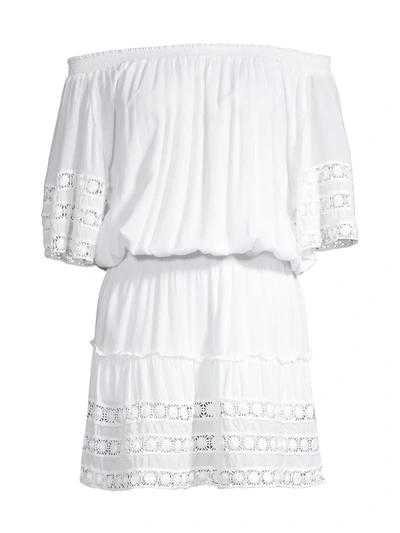 Shop Melissa Odabash Ivy Off-the-shoulder Dress In White