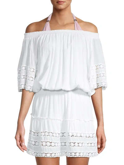Shop Melissa Odabash Ivy Off-the-shoulder Dress In White