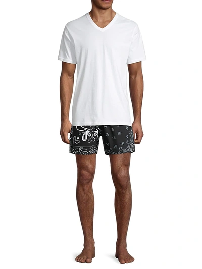 Shop Amiri Bandana Swim Trunks In Red