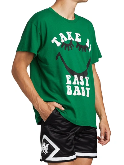 Shop Amiri Take It Easy Baby Graphic T-shirt In Tennis Green