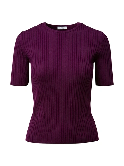 Shop Akris Punto Ribbed Virgin Wool Knit T-shirt In Heather
