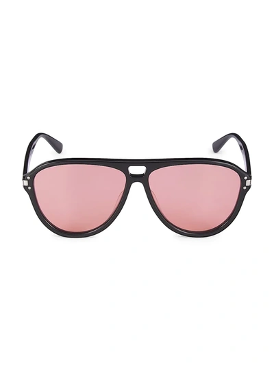 Shop Amiri Men's 63mm Aviator Logo Sunglasses In Black Pink