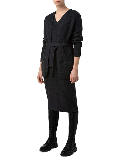 Shop Akris Wool Belted Cardigan In Ecru