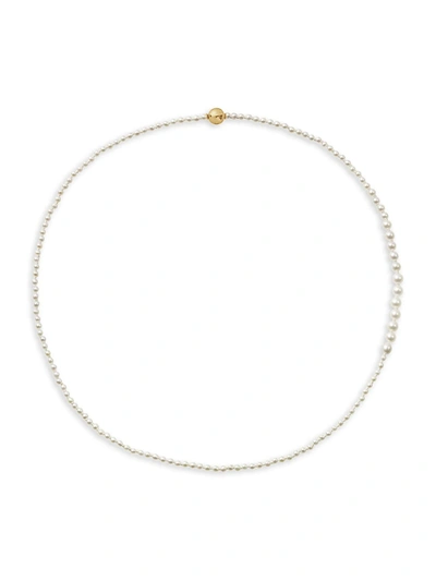 Shop Sophie Bille Brahe Peggy Mini 14k Yellow Gold & 3.5mm Cultured Freshwater Pearl Necklace