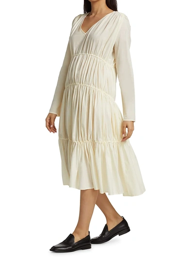 Shop Merlette Women's Ophelia Tiered Long-sleeve Dress In Ivory