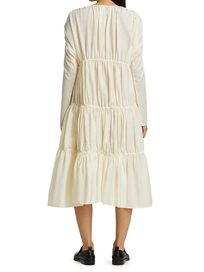 Shop Merlette Women's Ophelia Tiered Long-sleeve Dress In Ivory