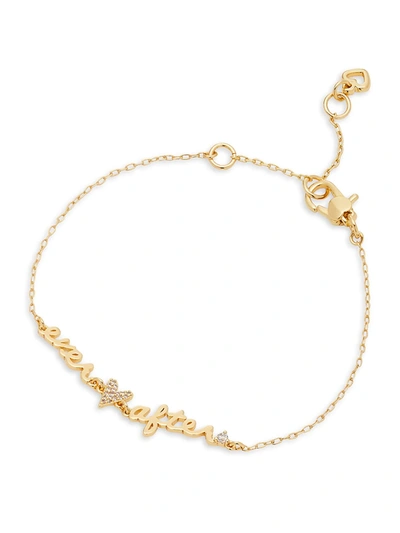 Shop Kate Spade Goldplated & Cubic Ziconia Ever After Bracelet In Clear Gold