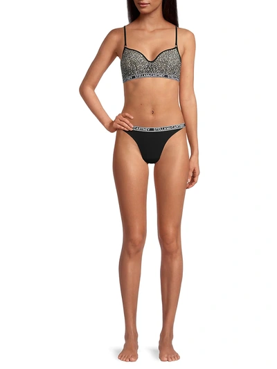 Shop Stella Mccartney Women's Ivy Chatting Thong In Black