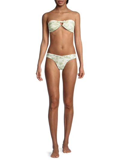 Shop Weworewhat Delilah Graphic Print Bikini Bottom In Sage Multi