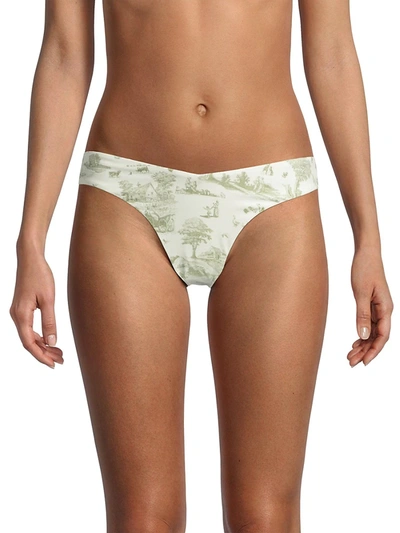 Shop Weworewhat Delilah Graphic Print Bikini Bottom In Sage Multi