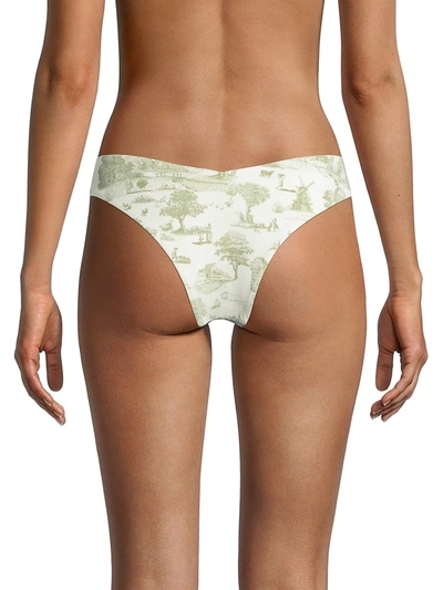 Shop Weworewhat Delilah Graphic Print Bikini Bottom In Sage Multi