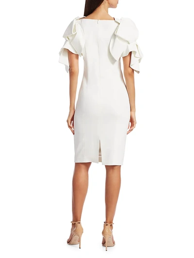 Shop Badgley Mischka Origami Sleeve Dress In Hibiscus