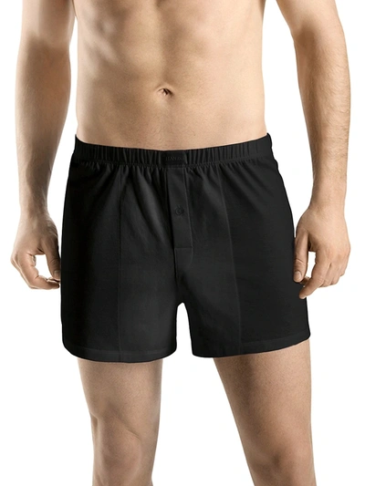 Shop Hanro Cotton Sporty Knit Boxers In Lava Rock