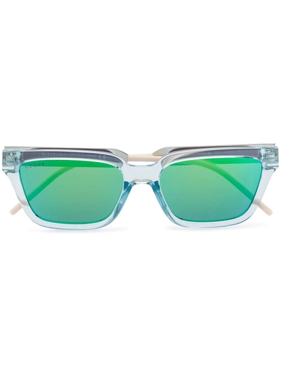Shop Gucci Gg0975s Square-frame Sunglasses In Blau