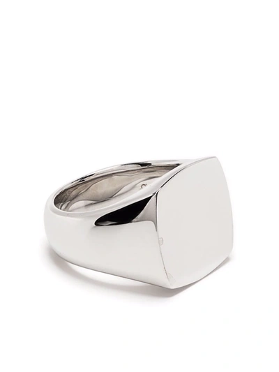 Shop Tom Wood Cushion Polished Signet Ring In Silber