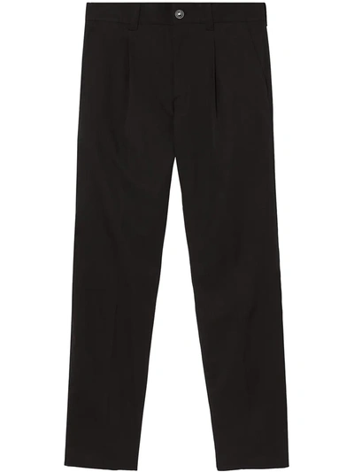 Shop Burberry Tailored Wool-blend Trousers In Schwarz