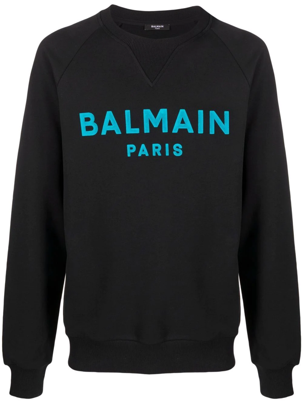 Duplikering Bryggeri arbejder Balmain Black Cotton Sweatshirt With Logo In Schwarz | ModeSens